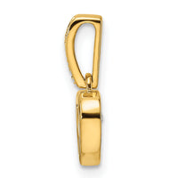 14k Diamond Polished Heart Dangle with Vibrant Center Pendant-PM8546-009-YA