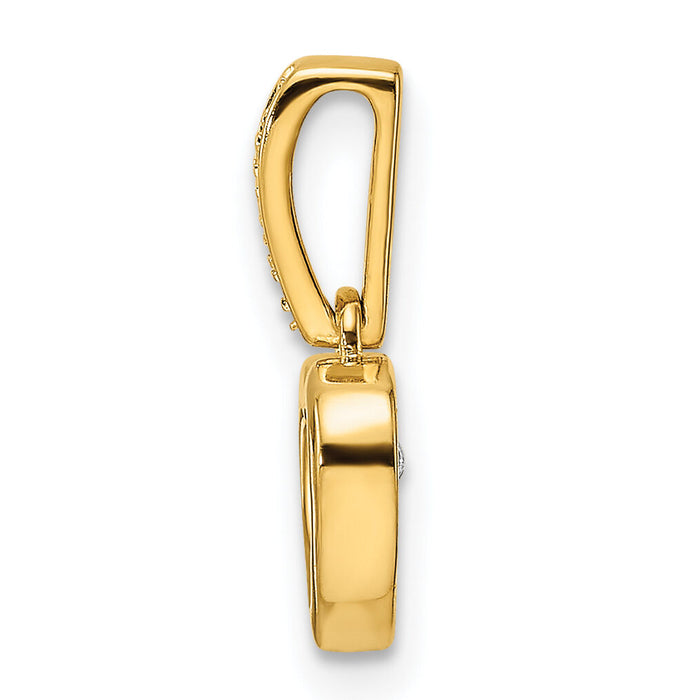 14k Diamond Polished Heart Dangle with Vibrant Center Pendant-PM8546-009-YA