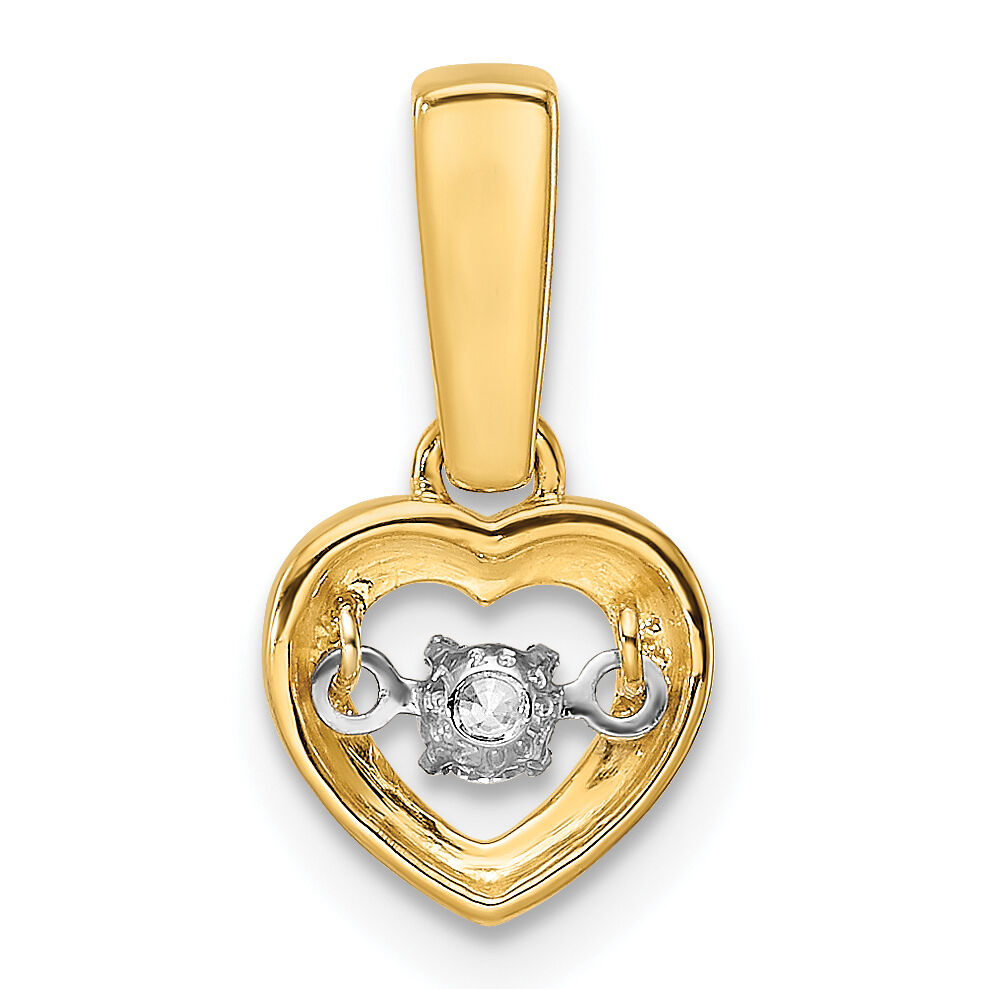 14k Diamond Polished Heart Dangle with Vibrant Center Pendant-PM8546-009-YA