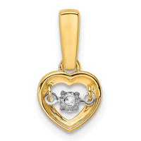 14k Diamond Polished Heart Dangle with Vibrant Center Pendant-PM8546-009-YA