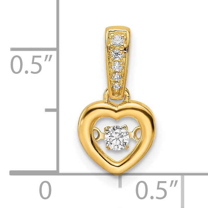 14k Diamond Polished Heart Dangle with Vibrant Center Pendant-PM8546-009-YA