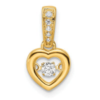 14k Diamond Polished Heart Dangle with Vibrant Center Pendant-PM8546-009-YA