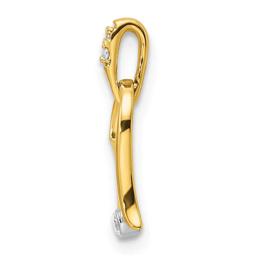 14k Two-tone Polished Heart Diamond Pendant-PM8548-005-YA