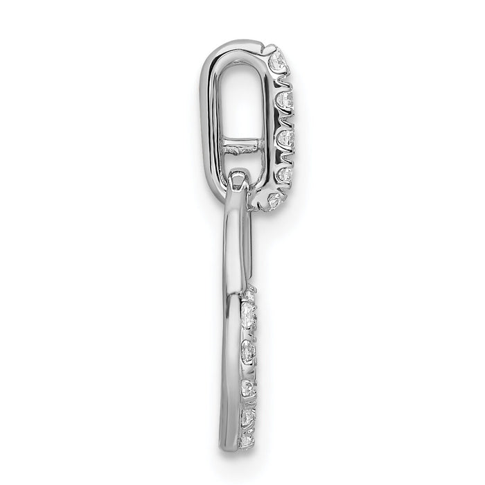 14k White Gold Circle Diamond Pendant-PM8556-027-WA