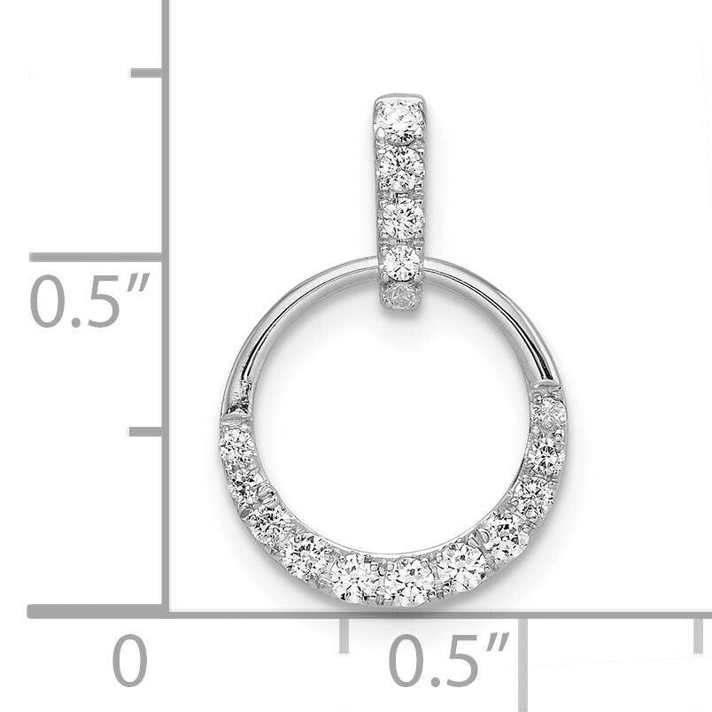 14k White Gold Circle Diamond Pendant-PM8556-027-WA