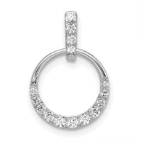 14k White Gold Circle Diamond Pendant-PM8556-027-WA
