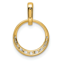 14k Circle Diamond Pendant-PM8556-027-YA