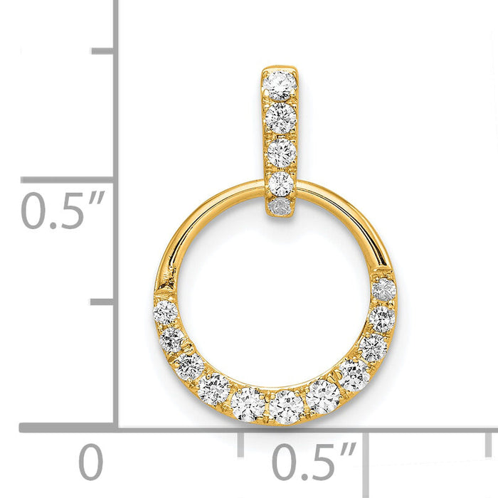 14k Circle Diamond Pendant-PM8556-027-YA