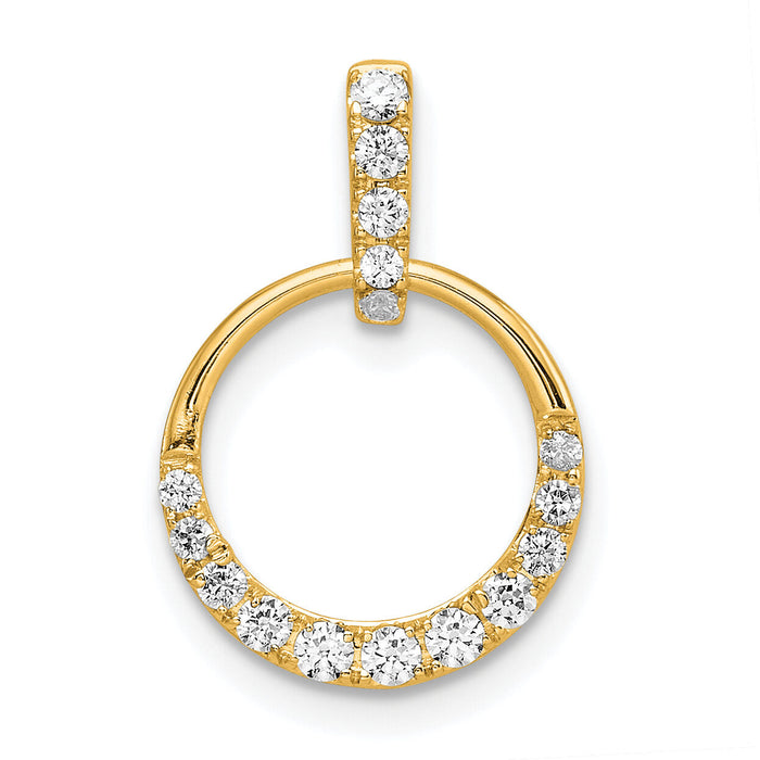 14k Circle Diamond Pendant-PM8556-027-YA