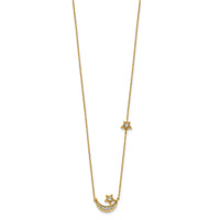 14k Moon & Star Diamond 18in Necklace-PM8563-020-YA