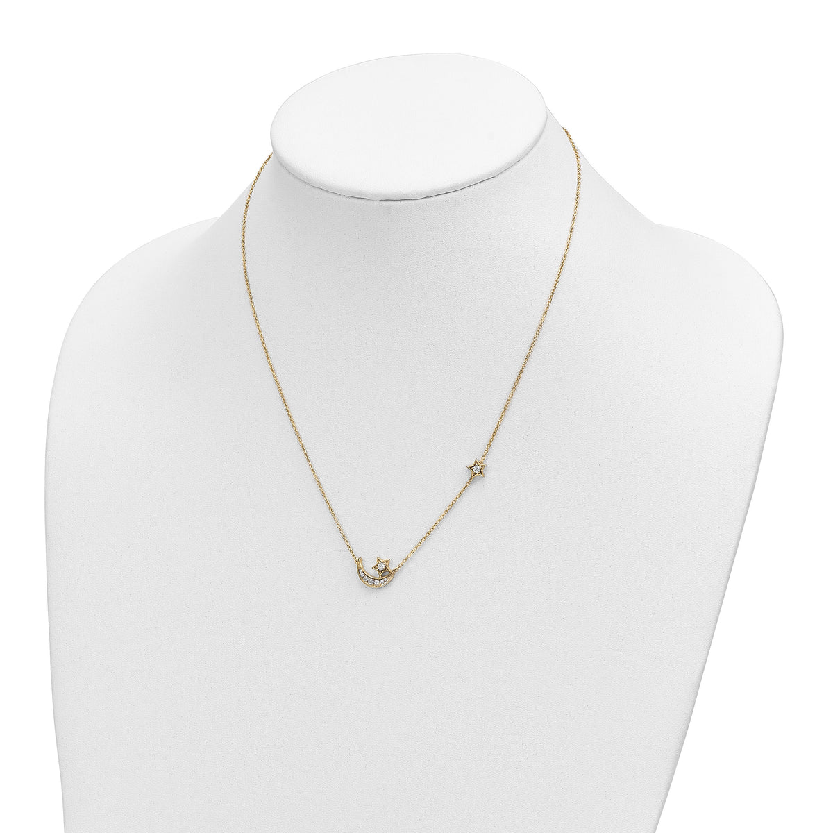 14k Moon & Star Diamond 18in Necklace-PM8563-020-YA