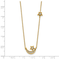 14k Moon & Star Diamond 18in Necklace-PM8563-020-YA