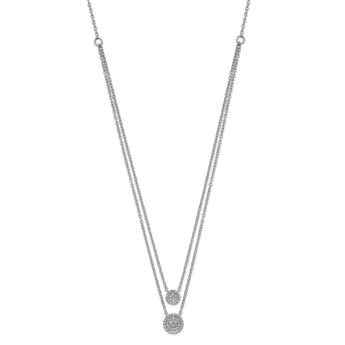 14k White Gold Double Strand 18in Necklace-PM8565-020-WA