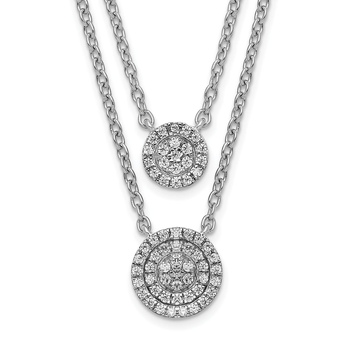 14k White Gold Double Strand 18in Necklace-PM8565-020-WA