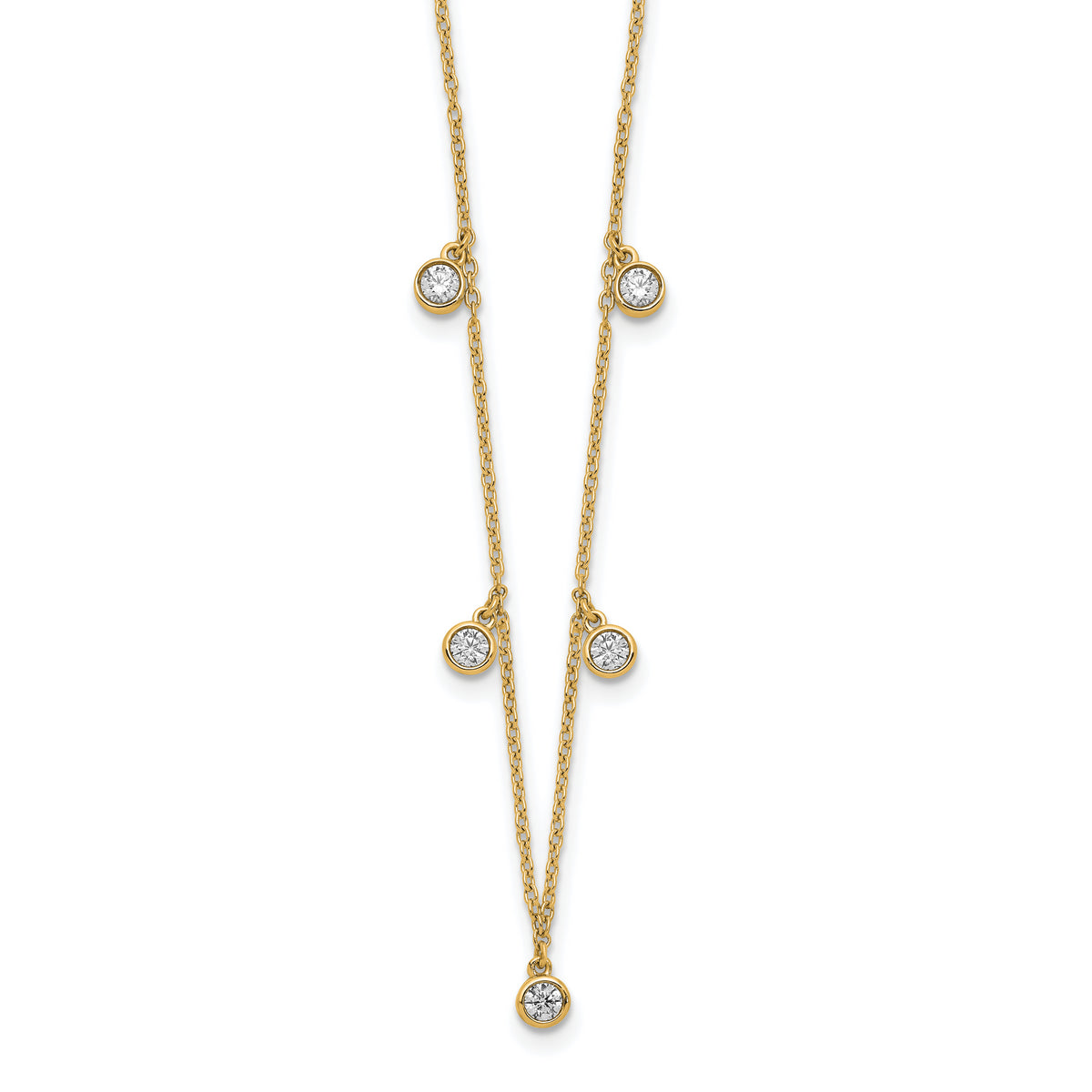 14k 5-station Diamond 18in Necklace-PM8566-038-YA