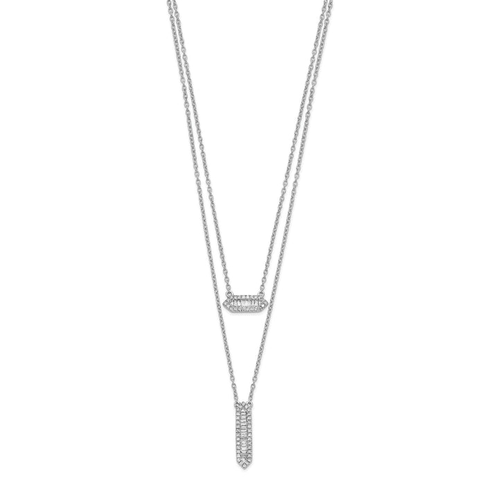 14k White Gold Double Strand 18in Necklace-PM8567-040-WA