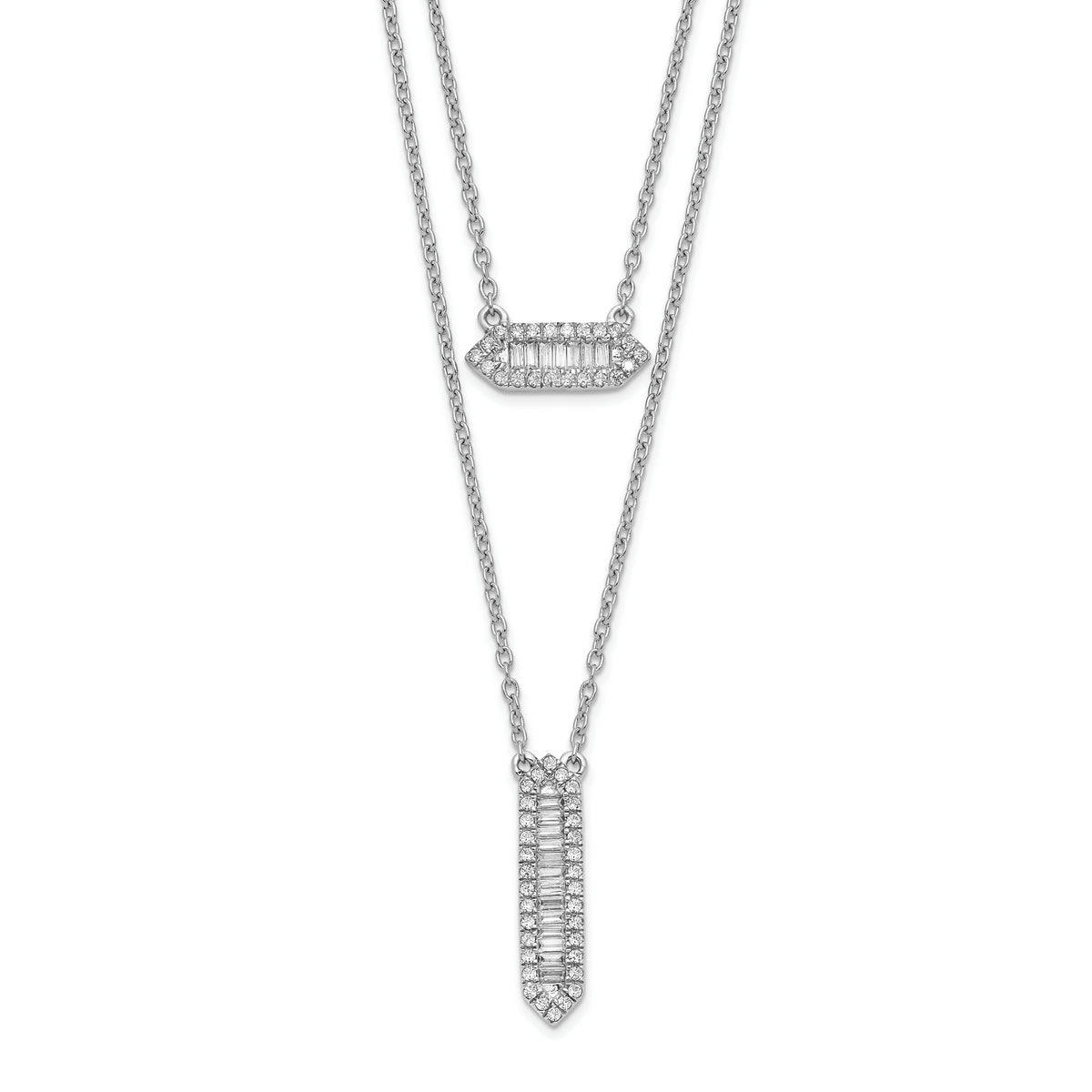 14k White Gold Double Strand 18in Necklace-PM8567-040-WA