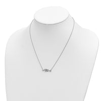 14k Two-tone Diamond Hearts on Arrow 18in Necklace-PM8569-005-WRA
