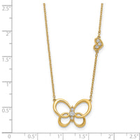 14k Diamond Butterfly 18in Necklace-PM8570-015-YA