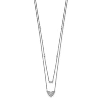 14k White Gold Double Strand Heart 18in Necklace-PM8572-021-WA