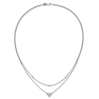 14k White Gold Double Strand Heart 18in Necklace-PM8572-021-WA