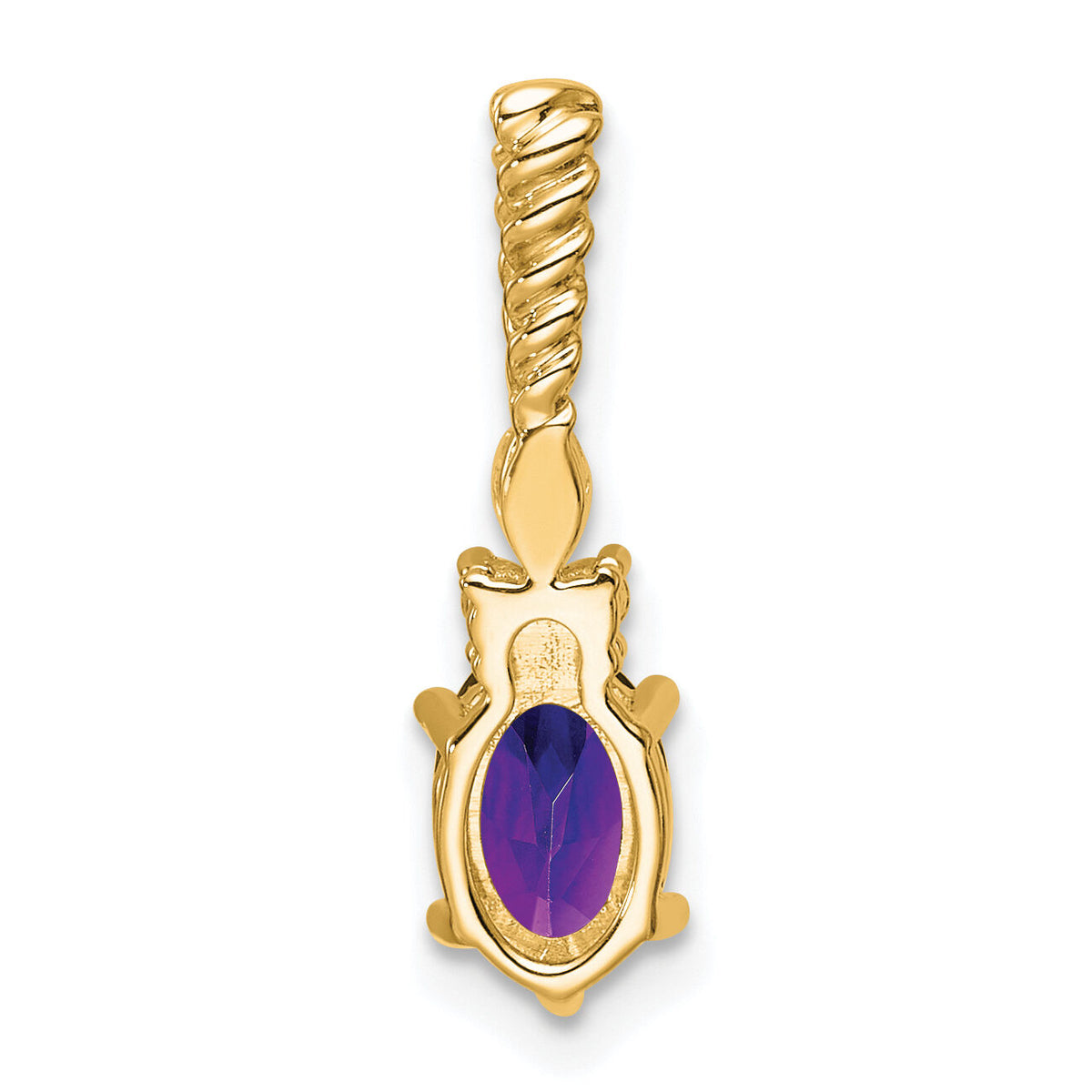 14K Polished Diamond and Amethyst Twisted Chain Slide-PM9791-AM-009-YAA