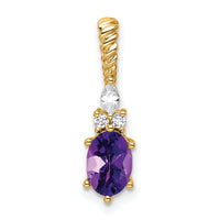 14K Polished Diamond and Amethyst Twisted Chain Slide-PM9791-AM-009-YAA