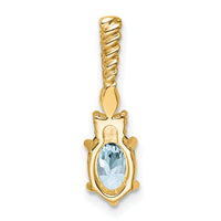 14K Polished Diamond and Aquamarine Twisted Chain Slide-PM9791-AQ-009-YAA