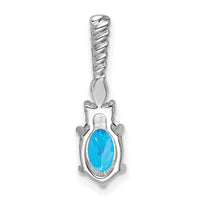 14K White Gold Polished Diamond and Blue Topaz Twisted Chain Slide-PM9791-BT-009-WAA