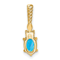14K Polished Diamond and Blue Topaz Twisted Chain Slide-PM9791-BT-009-YAA