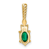 14K Polish Diamond and Lab Created Emerald Twisted Chain Slide-PM9791-CEM-009-YAA