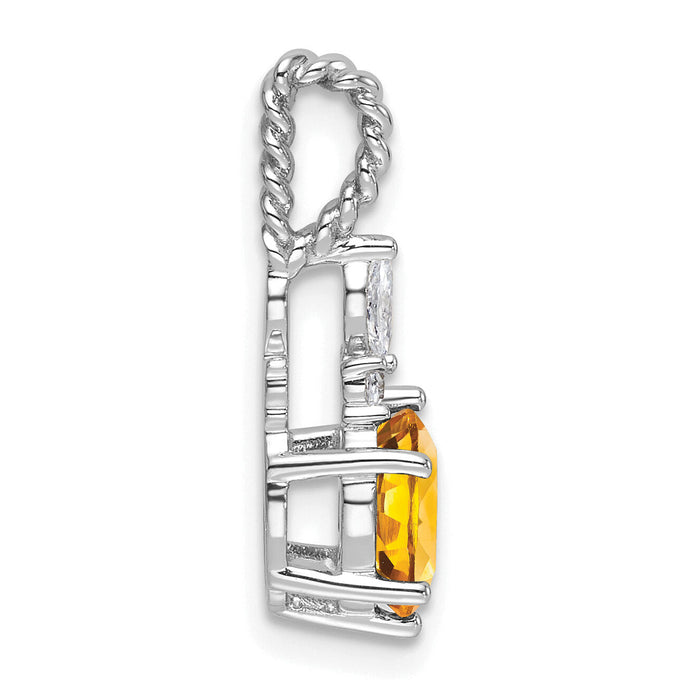 14K White Gold Polished Diamond and Citrine Twisted Chain Slide-PM9791-CI-009-WAA