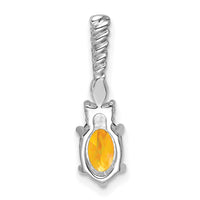 14K White Gold Polished Diamond and Citrine Twisted Chain Slide-PM9791-CI-009-WAA