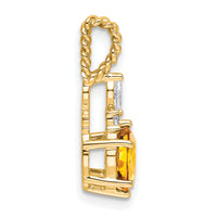 14K Polished Diamond and Citrine Twisted Chain Slide-PM9791-CI-009-YAA