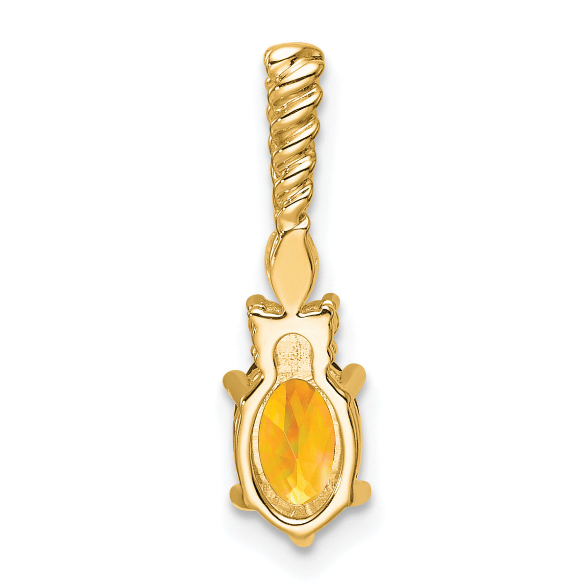 14K Polished Diamond and Citrine Twisted Chain Slide-PM9791-CI-009-YAA