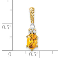 14K Polished Diamond and Citrine Twisted Chain Slide-PM9791-CI-009-YAA