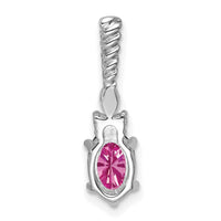14K White Gold Polish Diamond & Lab Created Pink Sapphire Twisted Chain Sli-PM9791-CPS-009-WAA