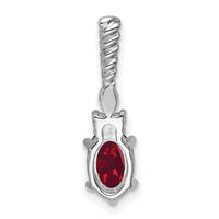 14K White Gold Polished Diamond and Lab Created Ruby Twisted Chain Slide-PM9791-CRU-009-WAA