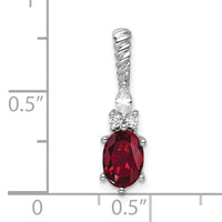 14K White Gold Polished Diamond and Lab Created Ruby Twisted Chain Slide-PM9791-CRU-009-WAA