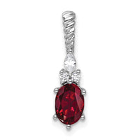 14K White Gold Polished Diamond and Lab Created Ruby Twisted Chain Slide-PM9791-CRU-009-WAA