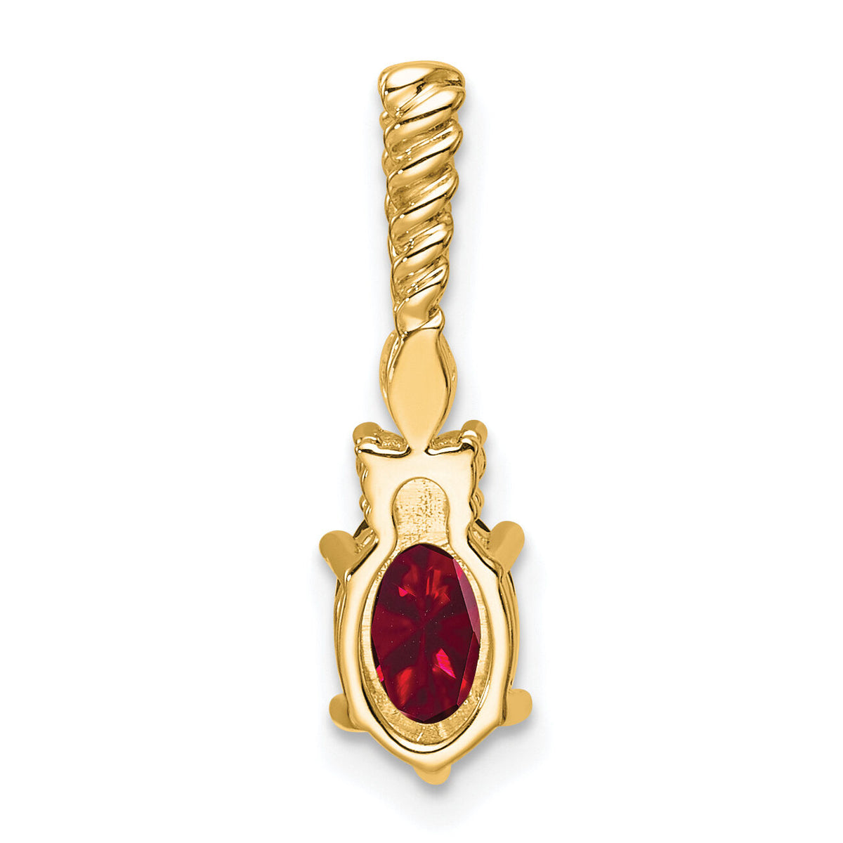 14K Polished Diamond and Lab Created Ruby Twisted Chain Slide-PM9791-CRU-009-YAA
