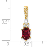 14K Polished Diamond and Lab Created Ruby Twisted Chain Slide-PM9791-CRU-009-YAA