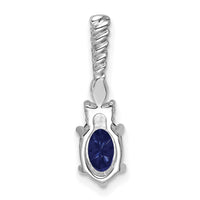 14K White Gold Polish Diamond and Lab Created Sapphire Twisted Chain Slide-PM9791-CSA-009-WAA