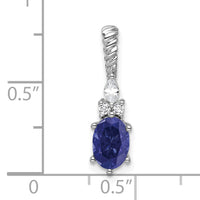 14K White Gold Polish Diamond and Lab Created Sapphire Twisted Chain Slide-PM9791-CSA-009-WAA