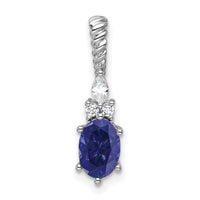 14K White Gold Polish Diamond and Lab Created Sapphire Twisted Chain Slide-PM9791-CSA-009-WAA