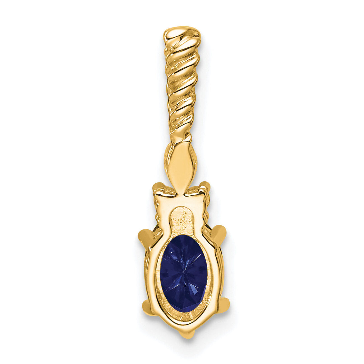 14K Polish Diamond and Lab Created Sapphire Twisted Chain Slide-PM9791-CSA-009-YAA