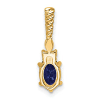 14K Polish Diamond and Lab Created Sapphire Twisted Chain Slide-PM9791-CSA-009-YAA