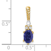 14K Polish Diamond and Lab Created Sapphire Twisted Chain Slide-PM9791-CSA-009-YAA