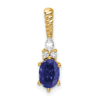 14K Polish Diamond and Lab Created Sapphire Twisted Chain Slide-PM9791-CSA-009-YAA