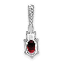 14K White Gold Polished Diamond and Garnet Twisted Chain Slide-PM9791-GA-009-WAA